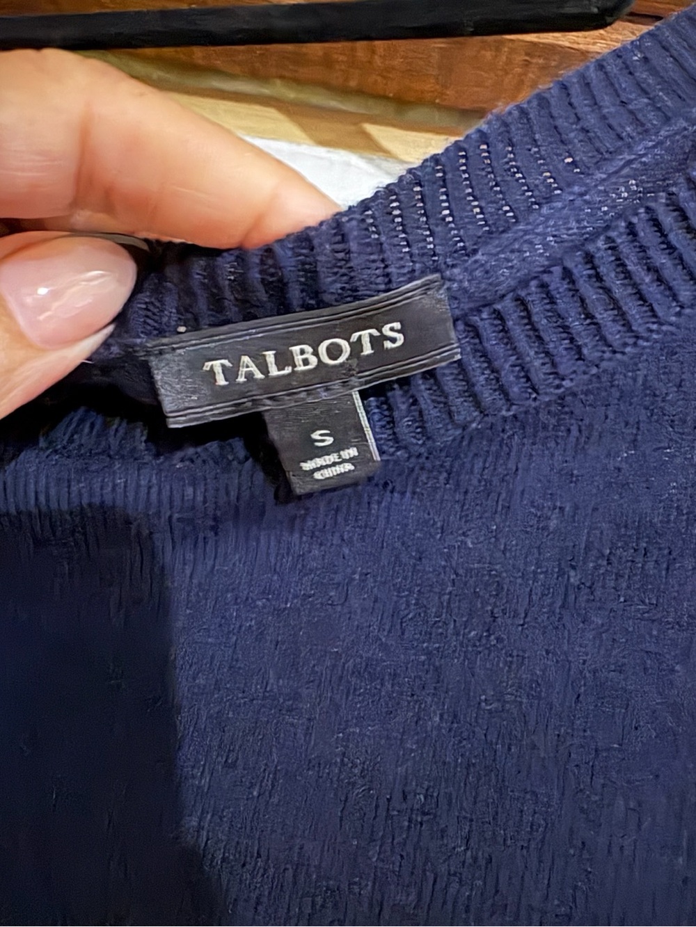 Talbots Navy Sweater with Dachshund Knit Motif - Picture 4 of 4